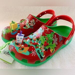 Disney Parks Christmas Holiday Crocs Classic Clog (Men 6/Women 8)